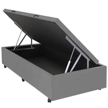 Imagem de Base Box Com Baú Solteiro 36x88x188 Corino Cor Cinza