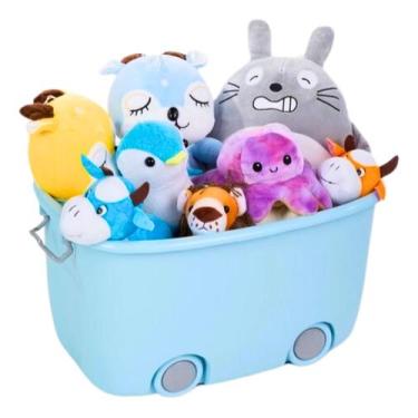 Imagem de Organizador De Brinquedos Plástico Para Lego E Livros - M - Tibaby, Az
