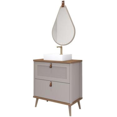 Imagem de Gabinete de Banheiro Veneto 60 com Espelho Gota Cappuccino/Freijo - mgm