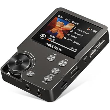 Imagem de Leitor MP3 HiFi MECHEN M30, Leitor de música digital de alta resolução DSD sem perdas, Leitor de áudio portátil de alta resolução com cartão de memória de 64 GB, cinza