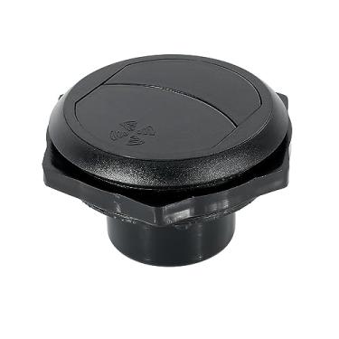 Imagem de X AUTOHAUX Defletor de ventilação de ar condicionado redondo universal preto de 50 mm com persiana para ônibus RV