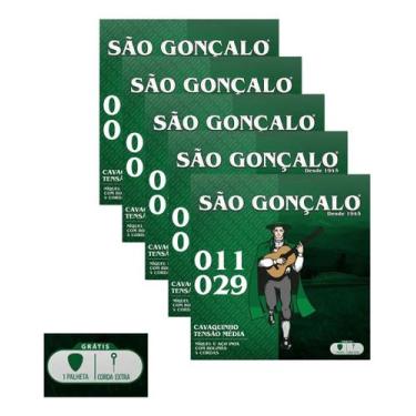 Imagem de Kit 5 Encordoamento São Gonçalo P/ Cavaco Com Bolinha Iz131