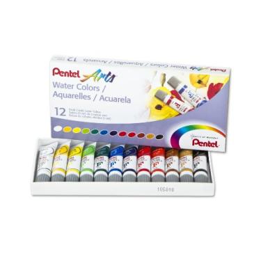 Imagem de Pentel Artes aquareláveis, sortidas, tubos de 5 ml, conjunto de 12 cores (WFRS-12)