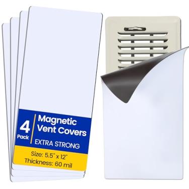 Imagem de Seatern Tampas de ventilação magnéticas, ímãs extra fortes, 14 cm x 30,5 cm (pacote com 4) Ultra Grosso 60 mil, vedação completa, capas de ventilação de ar para piso doméstico, teto, registros de