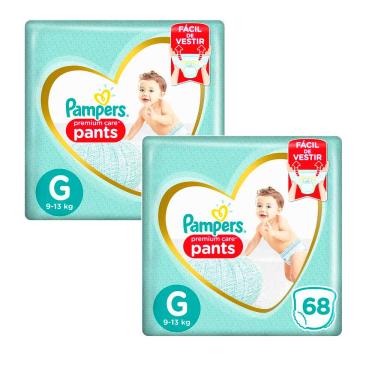 Imagem de Kit 2 Fralda Descartável Pampers Premium Care Pants G 68 Unidades cada