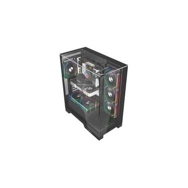 Imagem de Gabinete Liketec Gamer Empire, Sky Tower, ATX, Lateral e Frontal em Vidro Temperado, Sem FANs, Dark - LC-AT-EMPIRE-2091