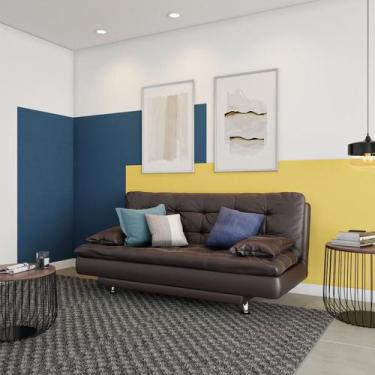 Imagem de Sofá-Cama 3 Lugares Casal Luxo Café - Mobly