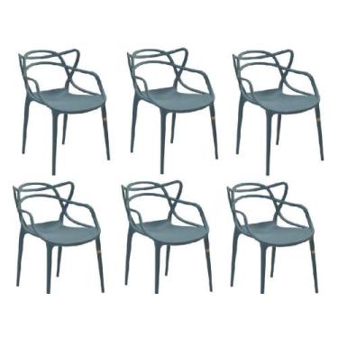 Imagem de Cadeira De Jantar Allegra Verde Petroleo Rivatti Kit 6 Unid