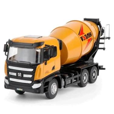 Imagem de Miniatura Caminhão Betoneira Huina 1719 1:50 Metal Detalhado, Amarelo
