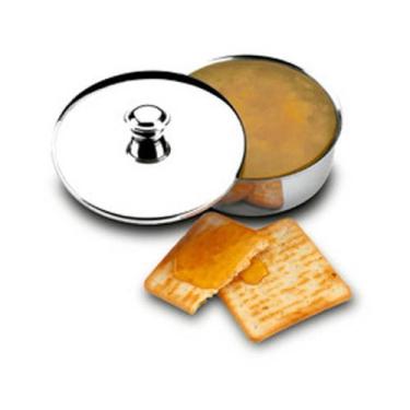 Imagem de Manteigueira Redonda De Aço Inox Pote Porta Manteiga Com Tampa 200g Za