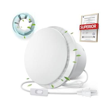 Imagem de Exaustor de banheiro de 10 cm com interruptor, exaustor atualizado de baixo ruído IPX4 à prova d'água 2600 RPM ventiladores domésticos, ventilador de ventilação de montagem na parede do teto para