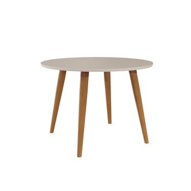 Imagem de Mesa Para Sala De Jantar Redonda 4 Lugares 110Cm Dani Cimol Madeira/Off White