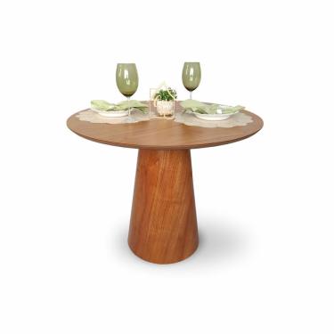 Imagem de Mesa De Jantar Redonda Laminado Em Madeira 90Cm Cairo Madeira