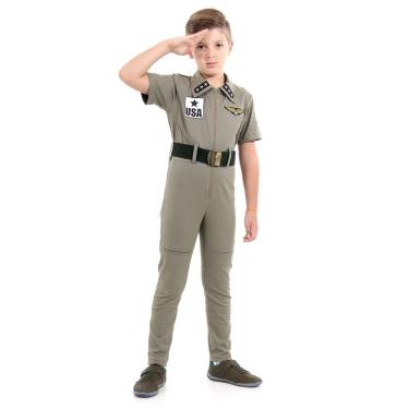 Imagem de Fantasia Aviador Infantil - Tamanho G (10 A 12 Anos) - 923240 - Sulamericana