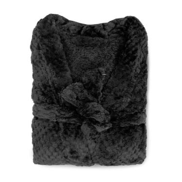 Imagem de Roupão Masculino Adulto Microfibra Pollo Appel Preto - Gg