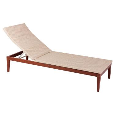 Imagem de Espreguiçadeira De Madeira Tramontina Em Jatobá Eco Blindage E Encosto Bege Em Fibra