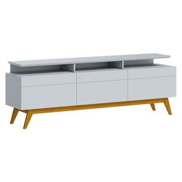 Imagem de Rack Bancada Classic 3 Gavetas Com Nicho 1.8 Branco Acetinado - Imcal