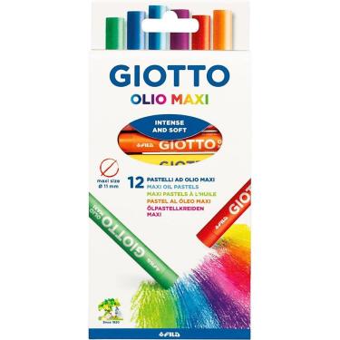 Imagem de Giz Pastel Oleoso Olio Maxi 12 Cores Pastel Giotto