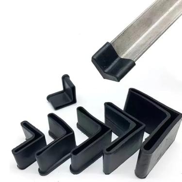 Imagem de Quweiz 20 Peças De Tampas Borracha Em Forma L Para Cantoneiras Ferro, Protetores Pernas Móveis, Almofadas Os Pés, Pretas (40 Mm X 40 Mm)