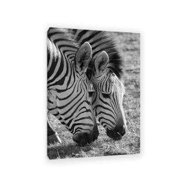 Imagem de SDYJ6GSW Imagens de animais em preto e branco para decoração de parede Duas cabeças de cavalo zebra imagem de animal impressão de imagem de cavalo pintura de arte de parede zebra decoração de parede