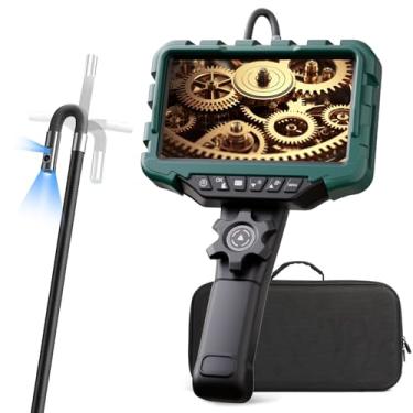 Imagem de Boroscópio com lente dupla, endoscópio articulado IPS de 7 polegadas, câmera de inspeção automotiva HD, câmera de cobra flexível pequena de 0,6 cm com luz para escopo de inspeção de vídeo mecânico