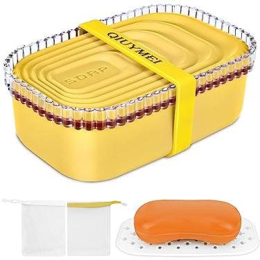 Imagem de QIUYMEI Porta-Sabonete, Recipiente De Viagem Com Tampa, Bolsa Para Pratos Portátil Vedação Forte E À Prova Vazamentos Faixa Silicone, Estojo Saboneteira Banheiro/Acampamento/Academia/Viagem Negócios