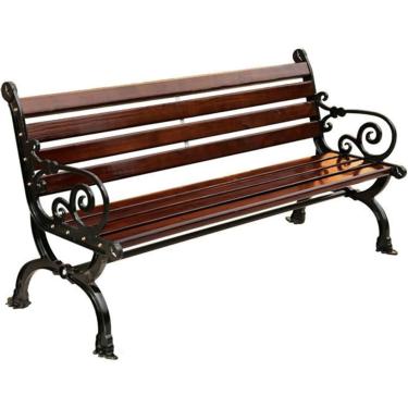 Imagem de Banco do jardim Falas de pátio ao ar livre Parque Varandahs Cadeiras de metal de madeira Móveis para entrada para o quintal Air ao ar livre Witd Sathted Seat Witch, One Color, 150 * 45 * 75cm
