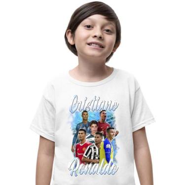Imagem de Camiseta Infantil Menino Cristiano Ronaldo Futebol - delite, Branco, 6