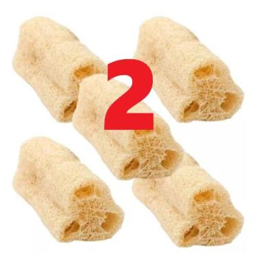 Imagem de 2 Esponjas Bucha Vegetal Natural Limpeza Profunda Esfoliaçao slim corp