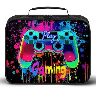 Imagem de Lancheira Gamer para meninos, lancheira reutilizável para videogame, portátil, impermeável, à prova de vazamento, lancheira para meninos, lancheira para escola, piquenique, viagem de volta às aulas