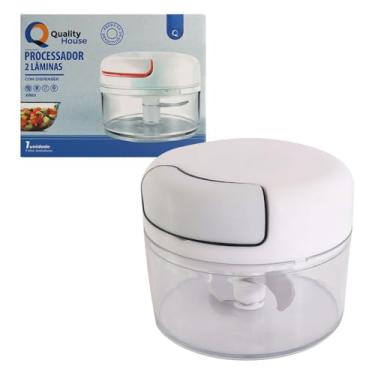 Imagem de Mini Multiprocessador Triturador De Alimentos 2 Lâminas Inox Manual Corda
