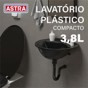 Imagem de Pia Lavatório de Banheiro 3,8L com Kit instalação Cores Cuba Plastica 