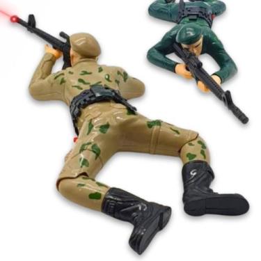 Imagem de Boneco Soldado de Brinquedo Rasteja Com Mira A Laser E Som - Europio
