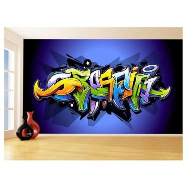 Imagem de Papel De Parede 3D Arte Graffiti Mural Grafite 3,5M Tra51 - Você Decor