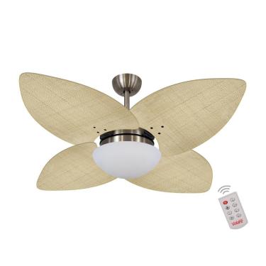 Imagem de Ventilador De Teto Dormamu Bronze 4 Pás Palmae Natural 110V Com Controle