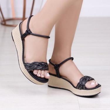 Imagem de Sandalia anabela dakota y6812, Preto, 36
