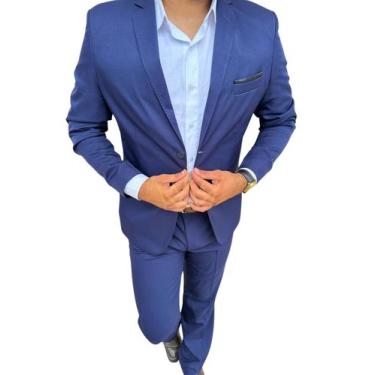 Imagem de Terno Slim Masculino 100% Poliéster - Várias Cores - Modelagem Moderna