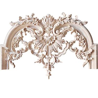 Imagem de WAYUTO Armário De Parede Madeira Entalhada Sem Pintura, Apliques, Cômoda, Móveis Para Casa, Hotel E Escritório, Decoração Faça Você Mesmo Com Flores