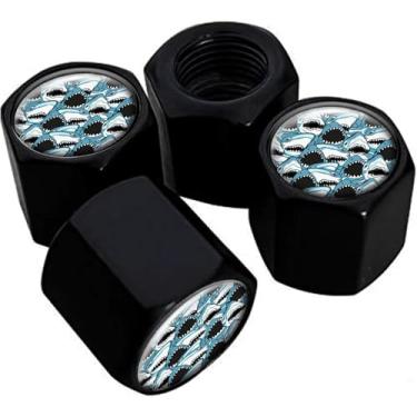 Imagem de Tampas de haste de válvula de pneu de metal, pacote com 4, tampas de haste de roda de carro, tampas de válvula de ar universais de alumínio para carros, caminhões, SUVs, bicicletas, motocicletas