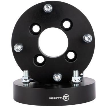 Imagem de VLAOSCHI Adaptadores de roda forjados pretos 4 x 110 a 4 x 156 1,5 polegadas com pinos de 12 x 1,5 compatível com veículo quadriciclo Honda-Suzuki-Yamaha-Kawasaki para Foreman Rincon Rancher Kodiak