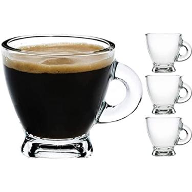 Imagem de BOHEM'S Xícaras de café expresso, 90 g pequena Demitasse de vidro transparente, conjunto de 4, copos de café expresso, xícaras de café expresso transparentes, Tazas de Cafe Expreso