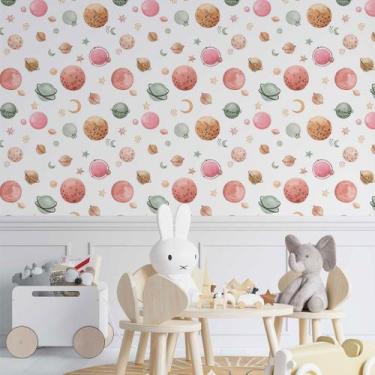 Imagem de Papel De Parede Adesivo Aquarela Universo N014208 RL 0,58x3M - Adesivo