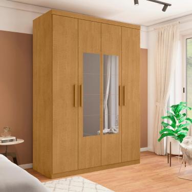 Imagem de Roupeiro 4 Portas Com Espelho Ameixa Naturalle