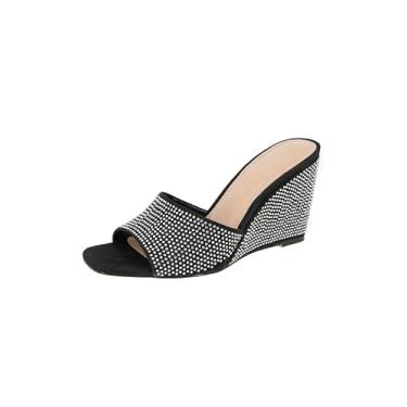Imagem de BCBGeneration Sandália feminina Glam Sliver Wedge, Patente Cloud Dancer, 40