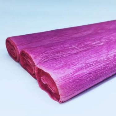 Imagem de Papel Crepom em Rolo, 48cm x 2m, Kit com 10 Unidades, 12 Cores Disponíveis (Violeta)