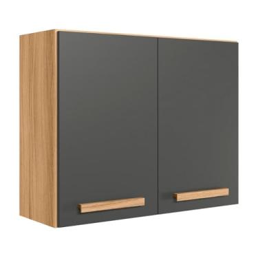 Imagem de Armario Aereo de Cozinha Intenza 80 cm com 2 Portas Freijo/chumbo