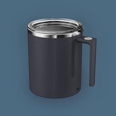 Imagem de FOXNSK Caneca de café com agitação automática de 355 g, copo de mistura elétrica com agitador magnético e anti-sedimentação, caneca de viagem recarregável para café, leite, cacau quente (preto)
