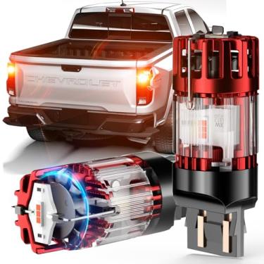 Imagem de ZONBEAM 7443 Lâmpadas LED vermelhas de seta traseira para Chevrolet Colorado 2015-2025 - CANBUS sem erros (plug-and-play), sem hiperflash - Potente e super brilhante com ventilador de resfriamento