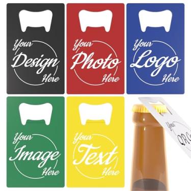 Imagem de Abridor de garrafas de cartão de crédito personalizado 5-100 – Impressão personalizada colorida com imagem/logotipo/texto – Ótimo para lembrancinhas de casamento, presentes de eventos, cervejaria, bar