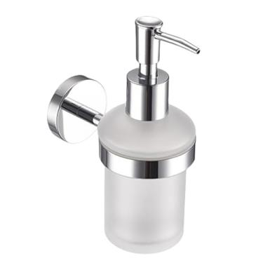 Imagem de Suporte de toalha de parede cromado em aço inoxidável 304 para banheiro, roupão de banho, sabonete, lava-louças, conjunto de banheiro (dispensador de sabão)